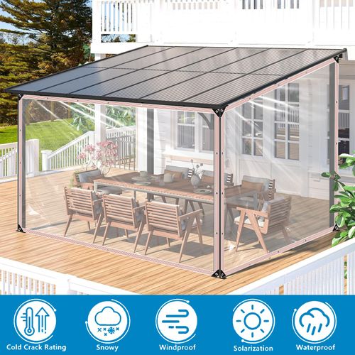 Clear Waterproof Tarp with Grommets 6x8ft,Heavy Duty Clear Vinyl Plastic Tarps for Winter Outdoor,Transparent Tarpaulin PVC Tarps Covering for Patio Henhouse Porch Canopy Plant Camping