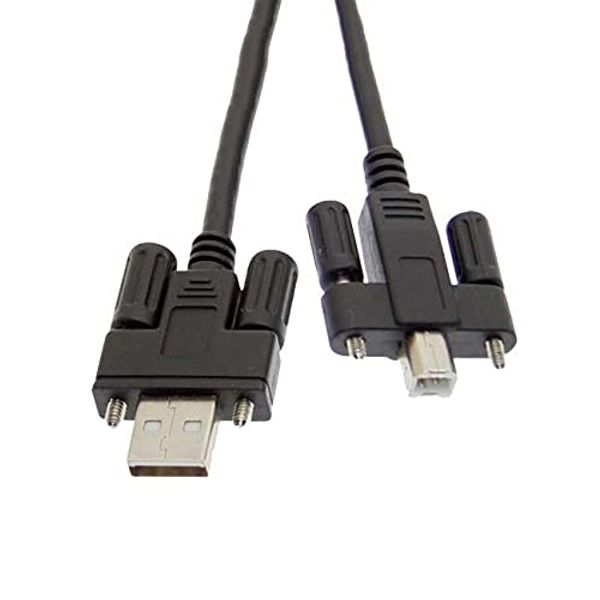 USBGear USB 2.0 Screw Lock Hi-Speed A to B Device Cable 15ft. Black