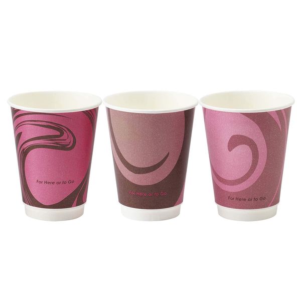 Sunup C3425EWHG Paper Cup for Takeout! Air Wall Cup, Heat Insulated, Made in Japan, C3425EWHG (Pink, 340 ml, 12 oz)