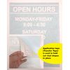 Business Hours Sign for Window Decal - Free Squeegee - Easy Install Manual - Rectangle (Square)