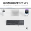 Rapoo E900T Portable Wireless Keyboard with Touchpad, Multi-Device HTPC Keyboard for PC-Connected TV/Tablet/Steam Deck/Gaming Console/Raspberry Pi/Mini PC - Support Touch Gestures for Windows & Mac