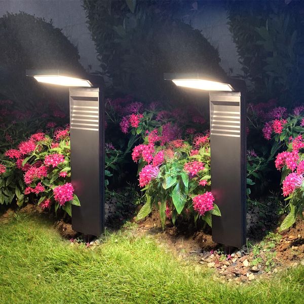 Cattlite Solar Path Lights,2 Pack Bright Pathway Lights,Outdoor Waterproof Lighting Landscape Light,Solar Powered Light for Outside Garden,Driveway,Lawn,Patio,Yard Walkway Decorative,Warm White