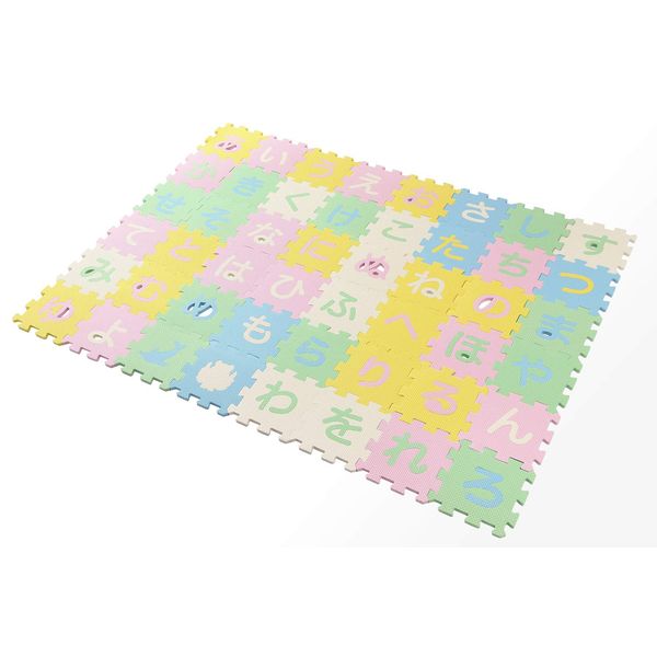 Unox 200252 Hiragana Joint Mat, Puzzle Mat, 5.9 x 5.9 x 0.4 inches (15 x 15 x 1 cm), Pastel Colors