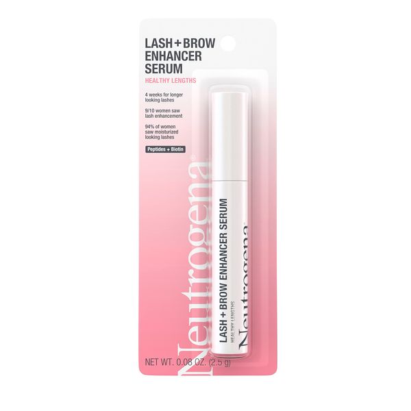 Neutrogena Healthy Lash + Brow Enhancer Serum For Unisex Adult Formulated with Biotin & Peptides; Nourishing & Conditioning Serum to Enhance the Look of Lashes & Eyebrows, 0.08 oz