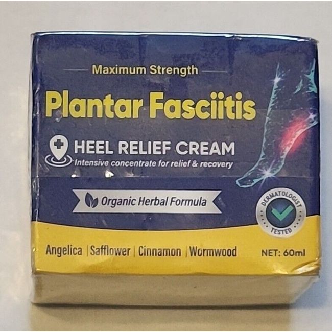 PLANTAR FASCIITIS Heel Relief Cream Maximum Strength Sealed 2.03oz 60ml Ex 2026