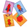 Odoorgames 140 Pcs Translucent Pattern Blocks,Geometric Shapes,Translucent Toys,Light Table Accessories and Manipulatives,Includes 46 Activity Cards