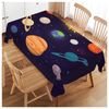 Walmsco Tablecloth Cartoon Solar System Planets Decor For Dining Room Kitchen Rectangular Table Cover 132 * 178cm