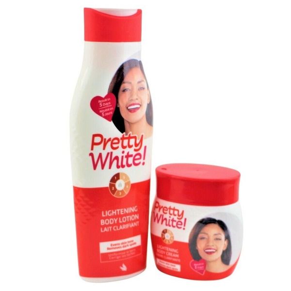 Pretty White Brightening Body Lotion 500ml and Body Cream Remove dark spots