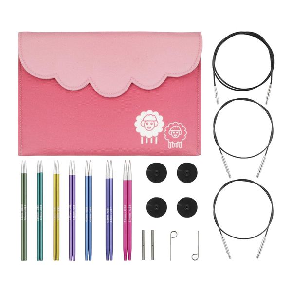 KnitPro Zing Midi Interchangeable Needle Set 5" (13cm) | 7 Sizes (3mm to 5mm)
