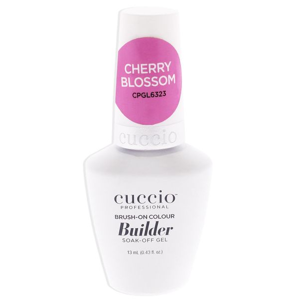 Cuccio Pro Brush-On Colour Builder Soak Off Gel - LED and UV Self-Leveling Lightweight Formula - Camouflages Re-Growth and Corrects Uneven Nail Beds - Base Coat - Cherry Blossom - 0.43 oz