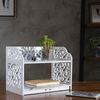 White Cutout Scrollwork Design Desktop Bookshelf, Stationery Organizer Shelf