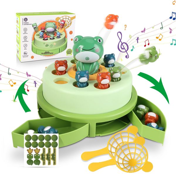 Frog Pop Up Board Game,Duck Game Bounce and Catch,Bounce and Catch Duck Game,Duck Bounce and Catch Game,Parent-Child Interactive Tabletop Family Games Bounce Party Game Educational Toys for 5-7 Kids