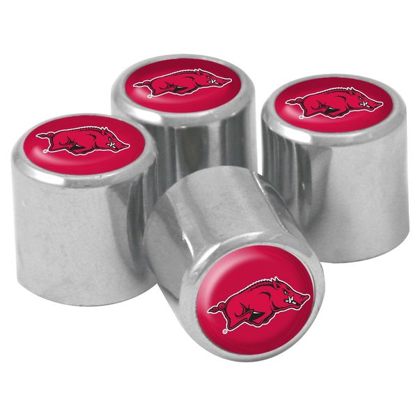 NCAA Arkansas Razorbacks Metal Tire Valve Stem Caps, 4-Pack