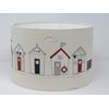 Blue Beach Hut Drum Lampshade