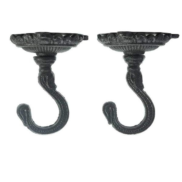 Sungmor Ceiling Hook, Hanging, Cast Iron, Ceiling Hanging Plant, Hanging Hook, Ceiling, Ornamental Plants, Hanging Hook, Ceiling Hook, Wind Chime, Lanterns, Flowerpot, Suitable for Retro, Set of 2