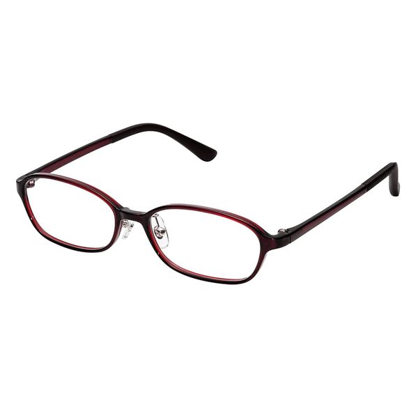 YUAZ-503-PC-parent Blue Light Cut Glasses, Non-Degree, Blue Light Cut PC Glasses, Computer Glasses, dark chocolate brown