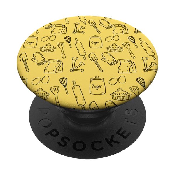 Baking Tools Ingredients Pattern Cute Pastry Chef Baker Gift PopSockets Swappable PopGrip