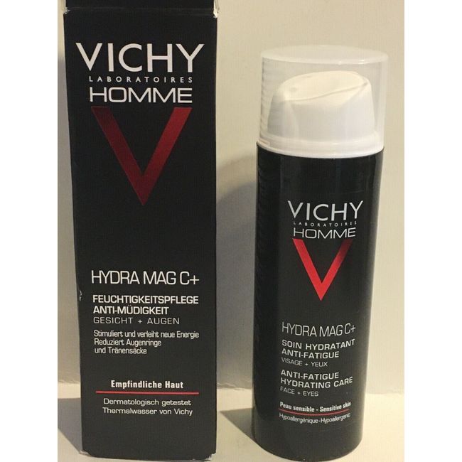 VICHY HOMME Hydra Mag C+ Anti-Fatigue Face + Eyes 50 ml New in Box