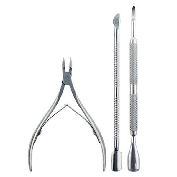 littleliving 3pcs Cuticle Nipper & Cuticle Pusher – Medical Grade Stainless Steel Cuticle Remover & Cutter – Manicure Pedicure and Beauty Tool and is ideal for Nails