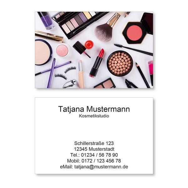 1000 Business Cards for Cosmetics Make-Up Beauty 400 g Picture Print Matte