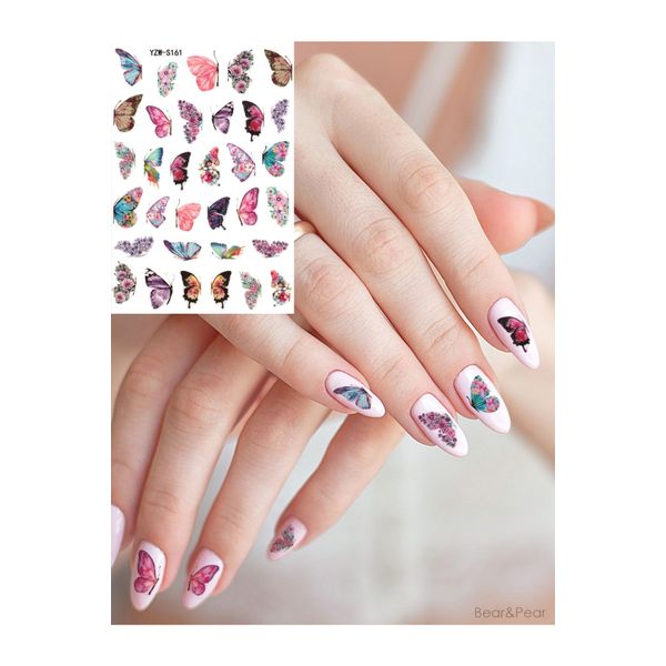 Kelebek Kanatları Rengarenk Tırnak Stickerı Nail Art Tırnak Dövme