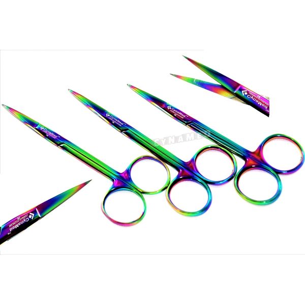 3 German Iris Scissors 4.50" Straight Surgical Dental Veterinary Instruments