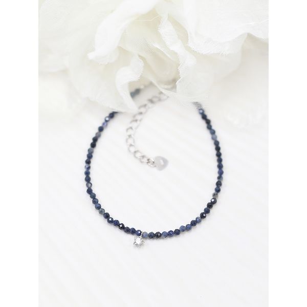 (Temporarily out of stock) Natural sapphire my own wish star silver bracelet