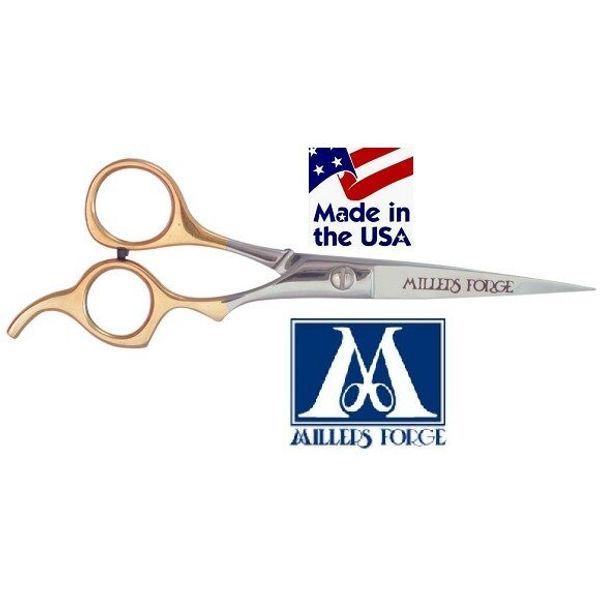 MILLERS FORGE STRAIGHT SHORT-CUT SCISSOR SHEARS 5.5" w/case Pet Dog Cat Grooming