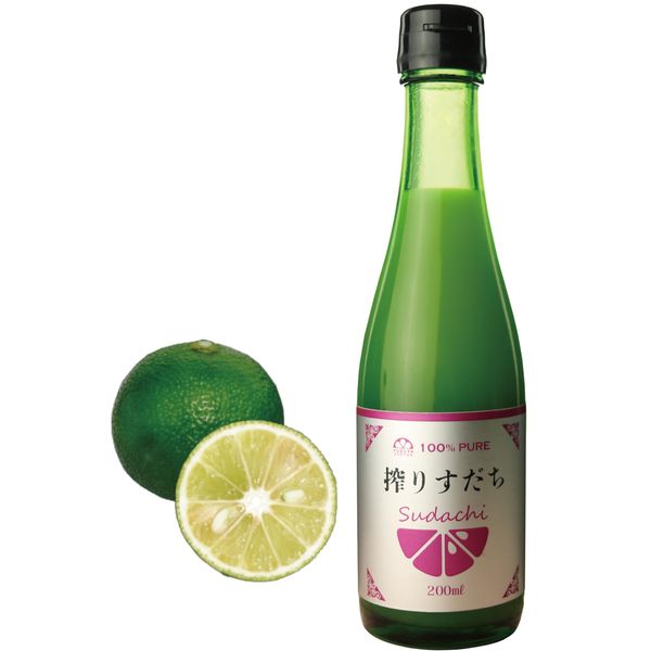 Squeezed Sudachi (6.8 fl oz (200 ml) Single Item: Yuzuya Honten [Sudachi/Vinegar Tachibana/Sudachi/Squeezed Fruit Juice/Domestic/Tokushima/Juice 100%/Sudachi Juice/Sudachi 100%/Seasoning/Liquor/Split