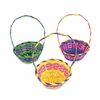 Multicolor Round Easter Baskets, Party Supplies, 12 Pieces, 8" x 3"