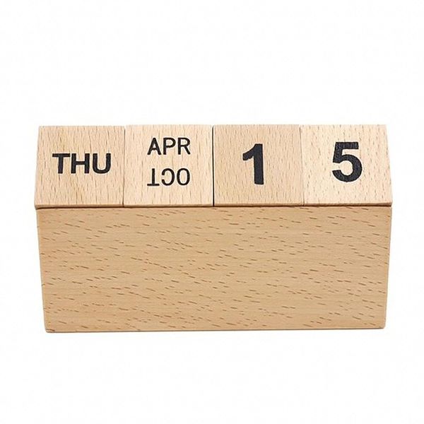 VORCOOL Wooden Calendar, Desk Calendar, Perpetual Calendar, Daily Calendar Cube Dice Calendar for Kids, Desk, Office, Wooden Block Desktop Ornament