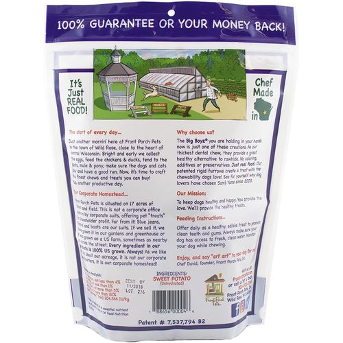 Sam'S Yams Big Boyz Sweet Potato Dog Treats, 15 Oz, 425 Grams