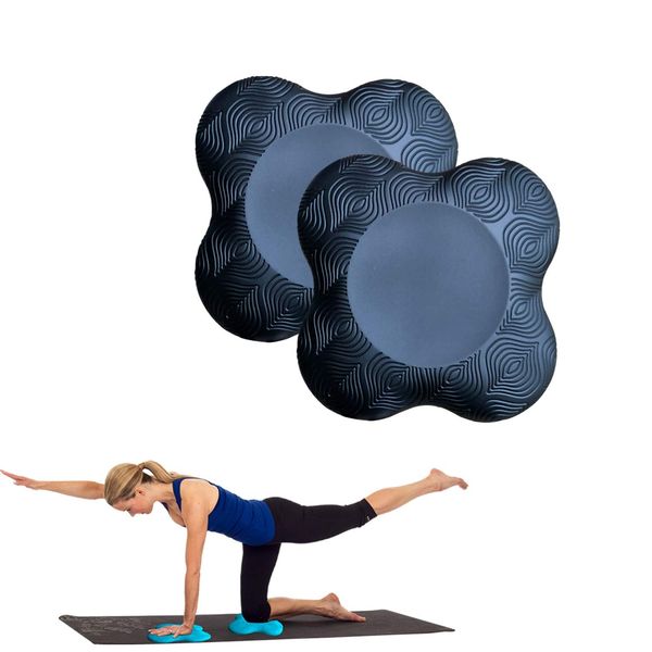 mymai Yoga Kniekissen - 2 PCS Rutschfestes Kniepolster für Yoga und Pilates, Unterstützung für Gelenke, Komfortables Kniekissen für Fitness und Dehnübungen (Schwarz)