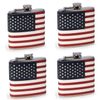 Four American flag Flask 6oz(each) with captive cap by Bey-Berk