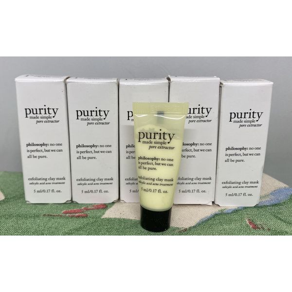 5X Philosophy Purity Simple Pore Extractor Exfoliating Clay Mask .17 oz = .85 oz