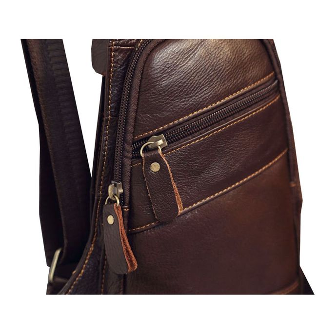 Sling Crossbody Backpack Shoulder Bag Men Women Leather Chest