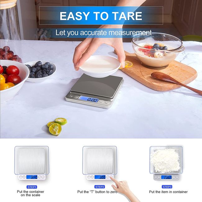 Kitchen Food Scale, Rechargeable Scale for Food Ounces and Grams, High  Precision Digital Scale Used for Baking, Coffee Making, with LCD Display  and 2