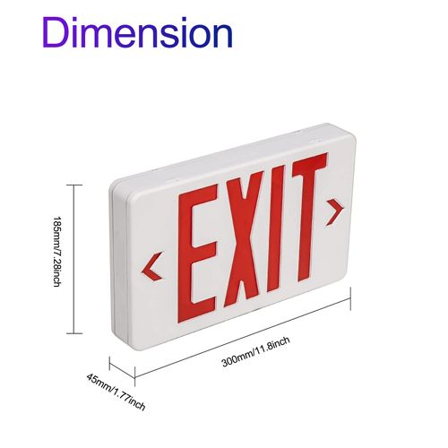 TANLUX Red Exit Sign, LED Emergency Exit Light with Battery Backup, UL Listed, AC 120/277V, Exit Signs with Emergency Lights, Commercial Emergency Lights for Business - 1 Pack