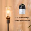 Runseaway 3PCS 3-Way Lamp Socket Replacement, E26 Medium Base Interior, 2-Circuit Incandescent Lamp Holder with Removable Turn Knob