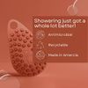 Scrub-dub™ - Premium Antimicrobial Scalp and Body Scrubber | Face Exfoliator and Scalp Scrubber for Dandruff | Loofah and Exfoliating Washcloth Replacement | Made in The USA | Sedona Red