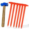 FEBTECH-Septic Tank Marker for Property line Markers-2.3"x7" Pack of 6+1 Hammer