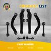 8Pcs Rear Suspension Kit Upper Lower Control Lateral Toe Arms Sway Bar Links