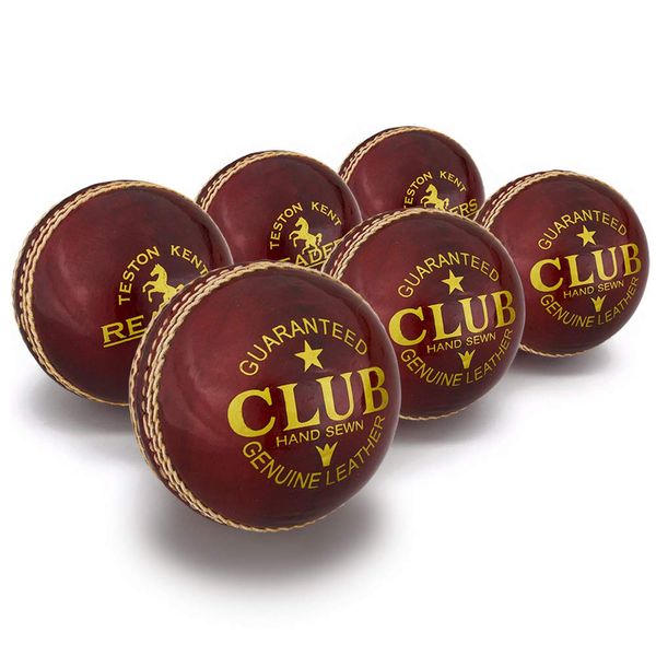 Readers Unisex Club Cricket-Bälle, 156 g, Rot, 6 Stück