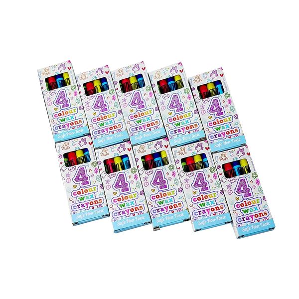 Karrma Ltd. 8 X Wax Crayons Pk of 4 Wax Crayons For Kids |4 wax Crayons per box Party Bag Fillers For Kids Party Supplies For Any Occasion, Multicolor