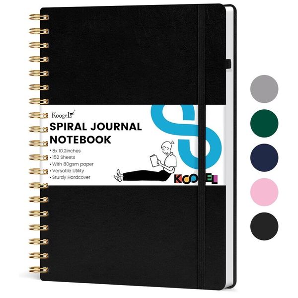B5 Spiral Journal Notebook, Hardcover Notebook with 300 Numbered Pages Green