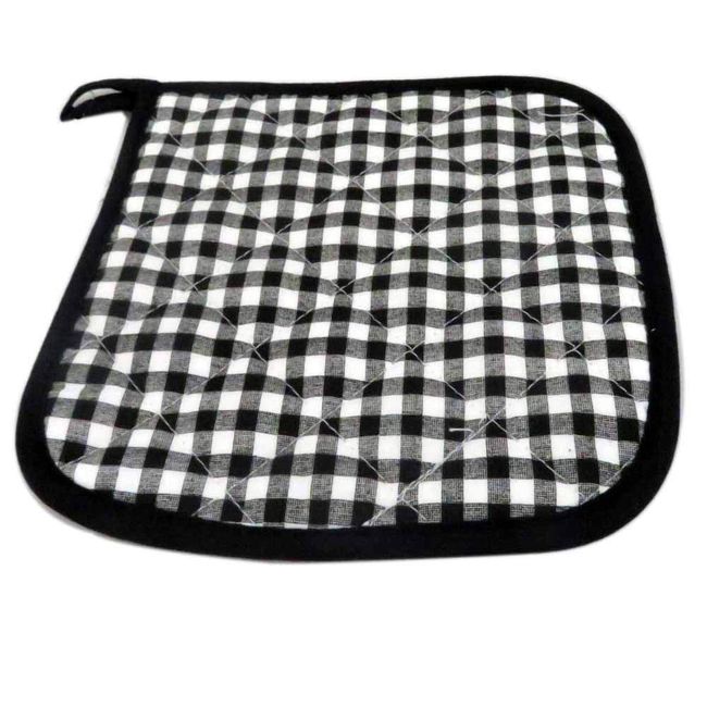 Endoshoji APT7101 Commercial Pot Holder, 8.1 x 8.1 inches (205 x 205 mm), Black, Checkered Cloth