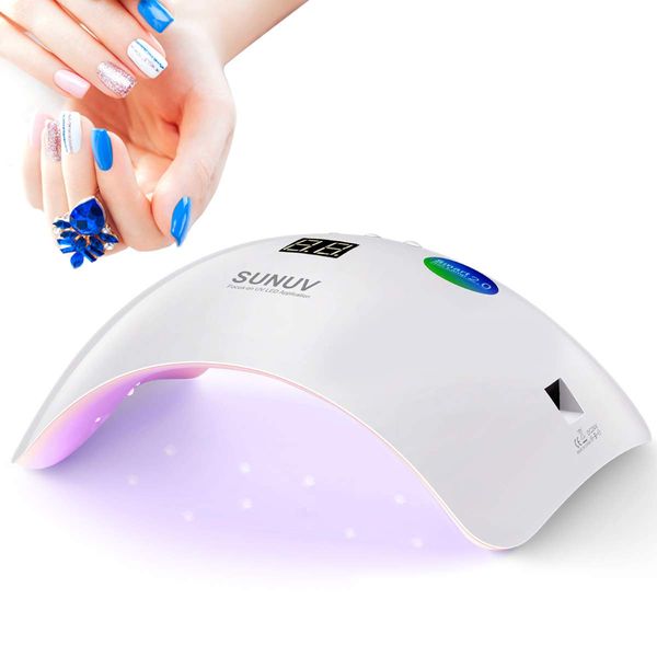 SUNUV Asciuga unghie UV LED, lampada per unghie, timer 30/60/99s, sensore a infrarossi, display LCD, adatto per tutti i gel, per manicure/pedicure nail art a casa e salone