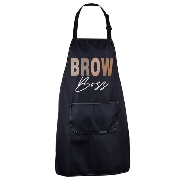 CENWA Brow Boss Apron With Pockets Eyebrow Technician Gift Adjustable Apron For Lashes Stylist Artist Girls (BROW Boss apron EU)