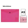 Set of 6 Document Folders, Plastic Envelope for Documents and Projects (A5 Coloured Translucent Button Closure)