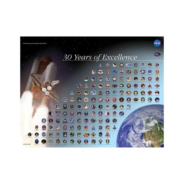 Spiffing Prints NASA - Mission Patch Poster - Art Print - Small - Archival Matte - Framed